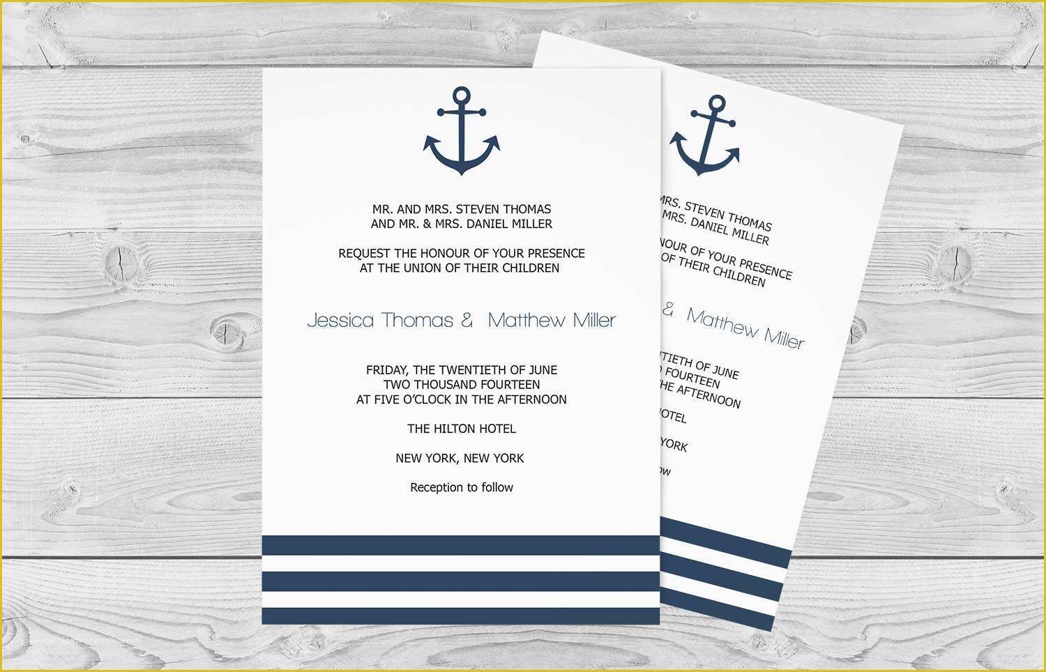 Free Nautical Invitation Templates Of Nautical Wedding Invitation Printable Template by