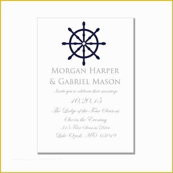 Free Nautical Invitation Templates Of Nautical Wedding Invitation Template "nautical Wheel