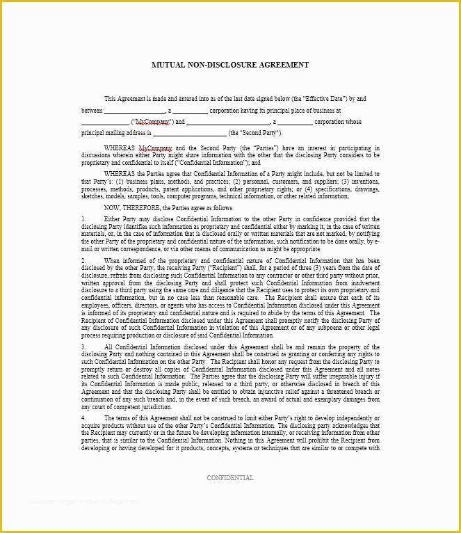 Free Nda Agreement Template Of 40 Non Disclosure Agreement Templates Samples & forms