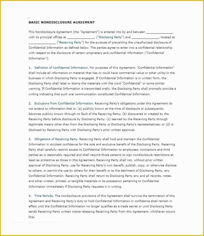 Free Nda Agreement Template Of 40 Non Disclosure Agreement Templates Samples & forms