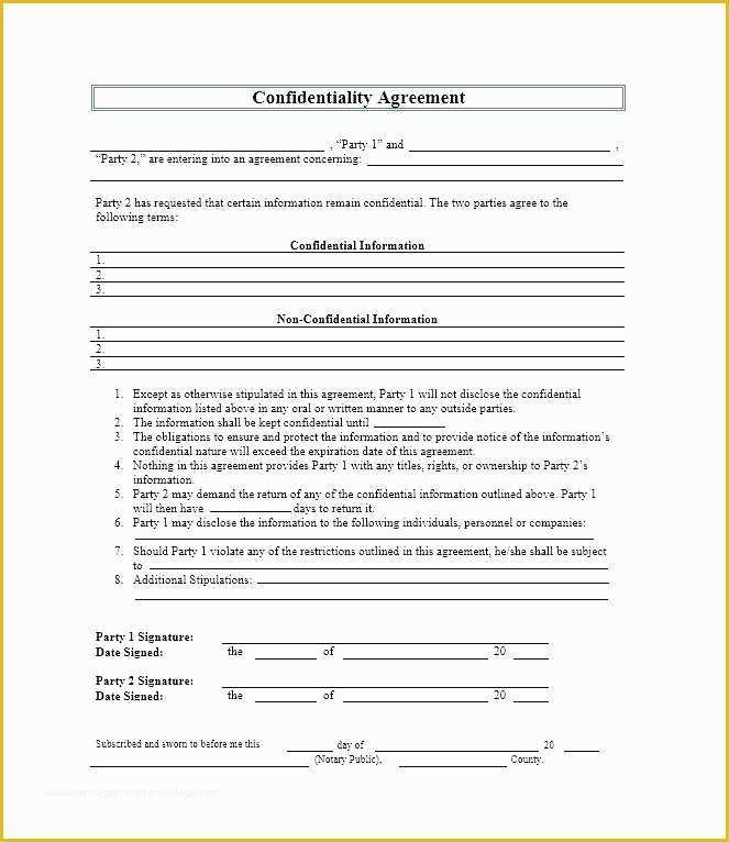 Free Nda Agreement Template Of Blank Nda Template Examples Beautiful Confidential