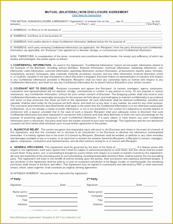 Free Nda Agreement Template Of Download A Free Non Disclosure Agreement Nda or