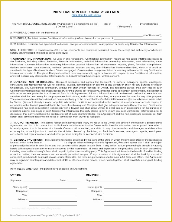 Free Nda Agreement Template Of Nda Template Non Disclosure Agreement Template Unilateral