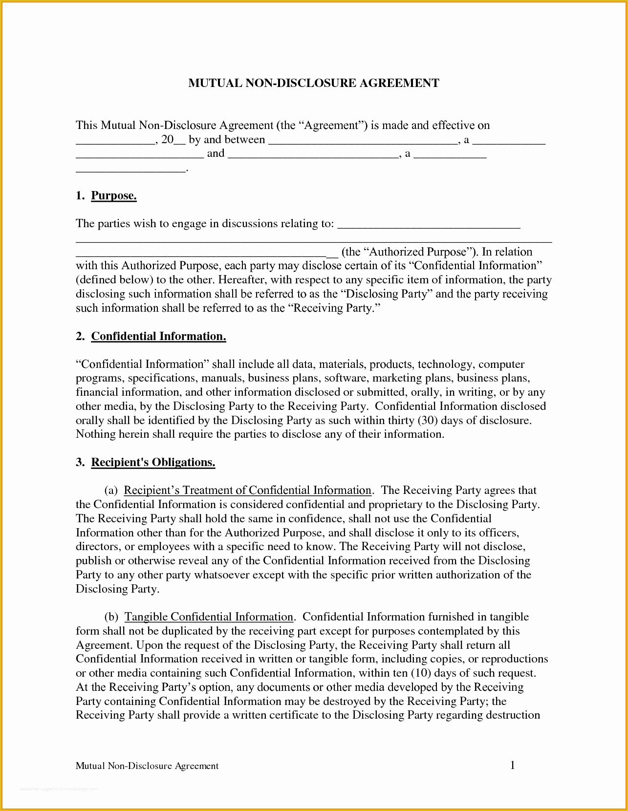 Free Nda Agreement Template Of Nda Template Word Portablegasgrillweber