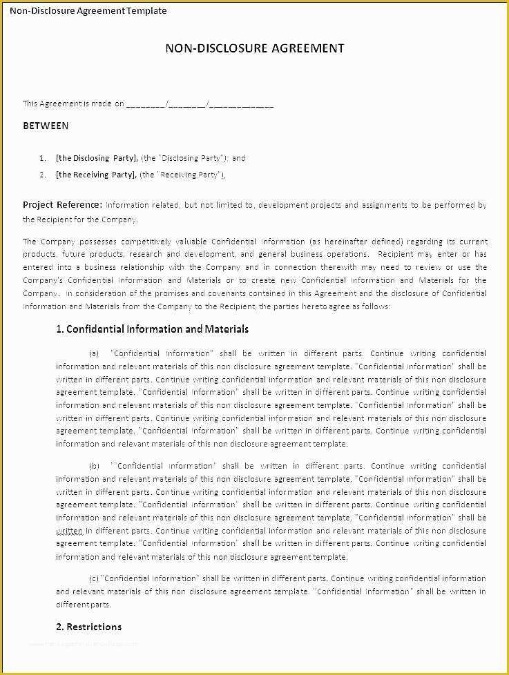 Free Nda Agreement Template Of Non Disclosure Agreement Templates Samples forms Template