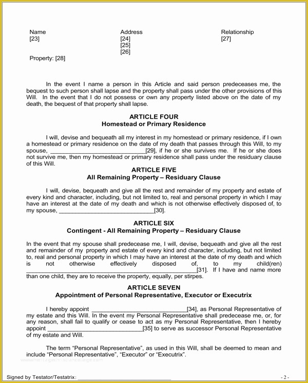 Free Nevada Will Template Of Download Nevada Last Will and Testament form for Free