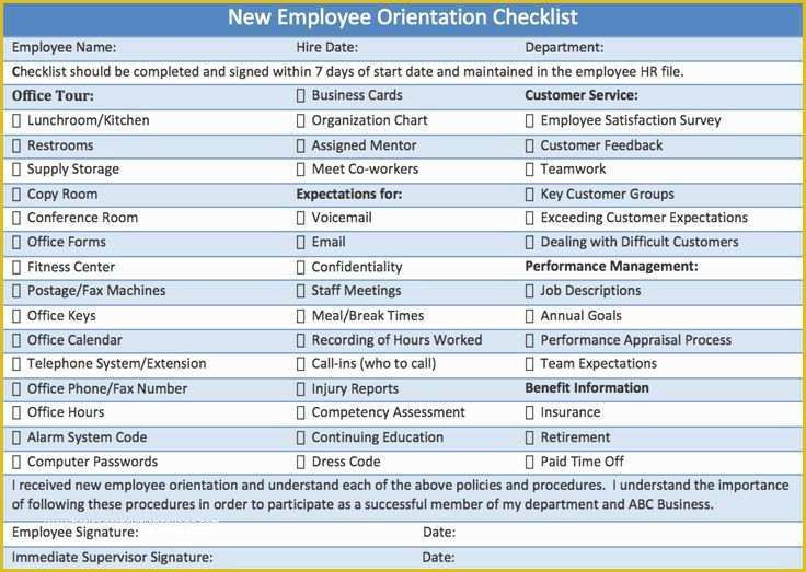Free New Employee orientation Checklist Templates Of 19 Best Employee forms Images On Pinterest
