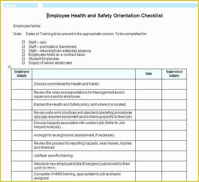 Free New Employee orientation Checklist Templates Of Checklist New Employee orientation Template Free Templates