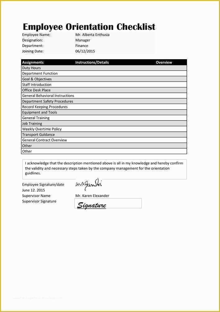 Free New Employee orientation Checklist Templates Of Download New Hire Employee orientation Checklist Template