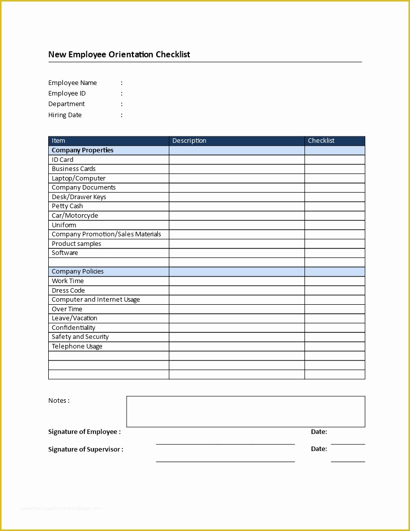 Free New Employee orientation Checklist Templates Of Free New Employee orientation Checklist