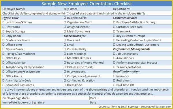 Free New Employee orientation Checklist Templates Of Free New Employee orientation Checklist Templates Best