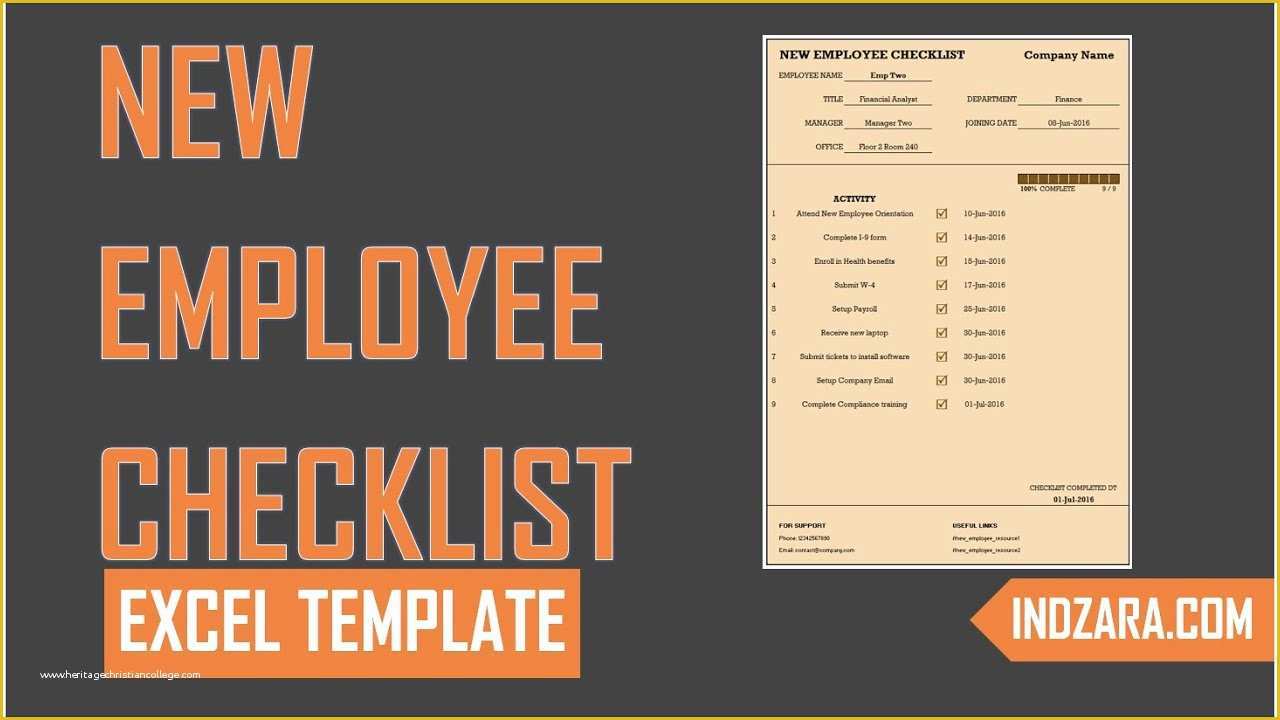 Free New Employee orientation Checklist Templates Of New Employee Checklist Free Excel Template tour