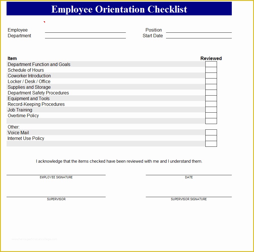 Free New Employee orientation Checklist Templates Of New Employee orientation Checklist 2012 Template Sample