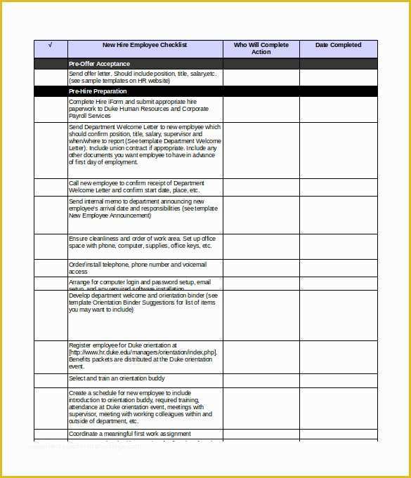 Free New Employee orientation Checklist Templates Of New Employee orientation Checklist Excel