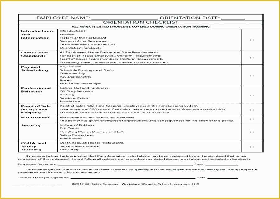 Free New Employee orientation Checklist Templates Of New Employee orientation Checklist Template Word and Excel