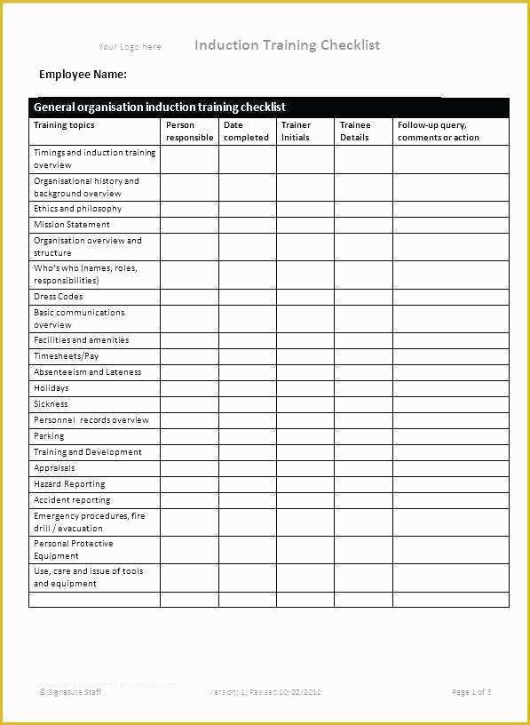 Free New Employee Orientation Checklist Templates Of New Employee 