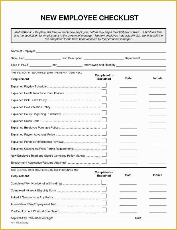 Free New Employee orientation Checklist Templates Of New Hire Checklist Template