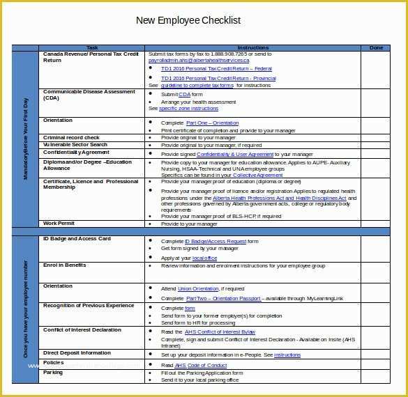 Free New Employee orientation Checklist Templates Of New Hire Checklist Template