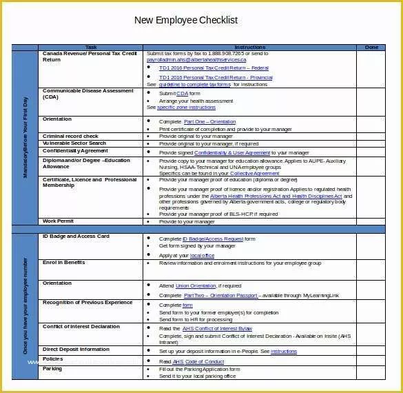 Free New Employee orientation Checklist Templates Of New Hire Checklist Template