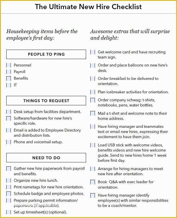 Free New Employee orientation Checklist Templates Of New Hire Onboarding Checklist Boarding