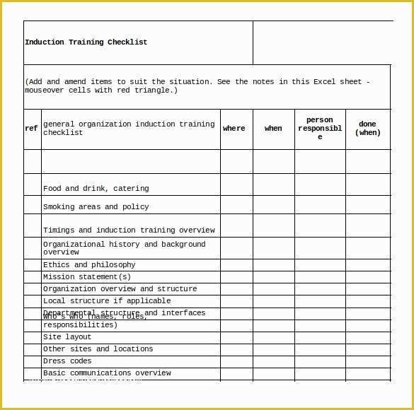 Free New Employee orientation Checklist Templates Of Training Checklist Template 19 Free Word Excel Pdf