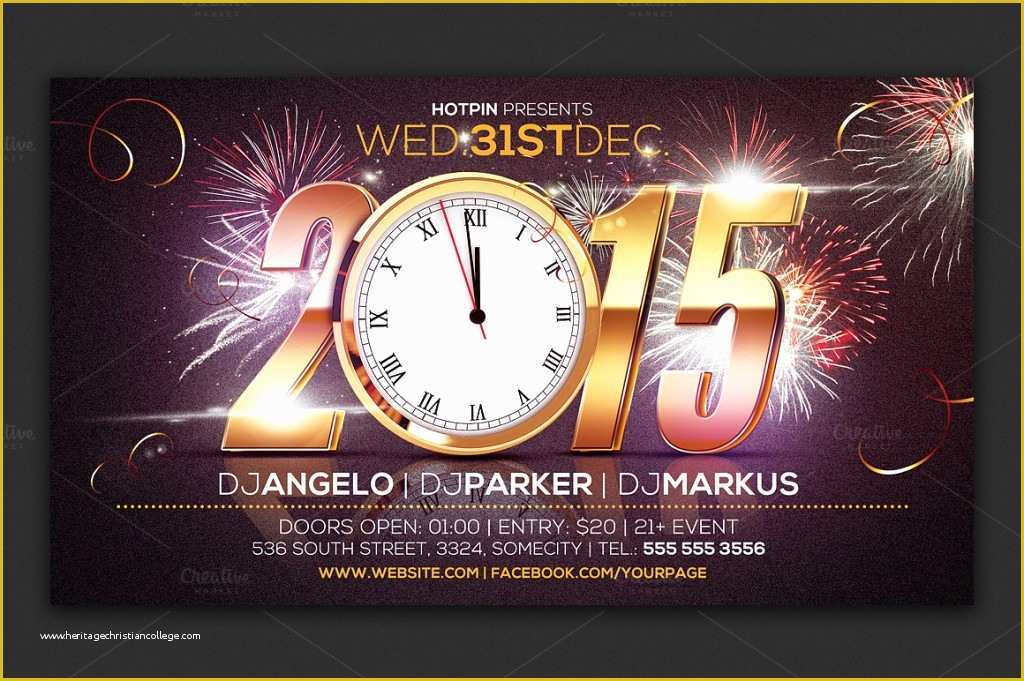 Free New Years Eve Flyer Template Of 10 Best New Year Flyers for 2015 Premiumcoding