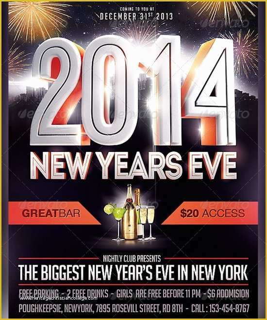 Free New Years Eve Flyer Template Of 20 Stunning Happy New Year Flyer Print Templates 2014