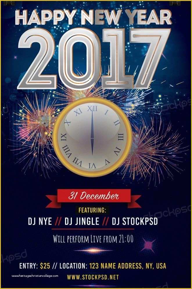 Free New Years Eve Flyer Template Of 2017 Free New Years Eve – Free Psd Flyer Template Free