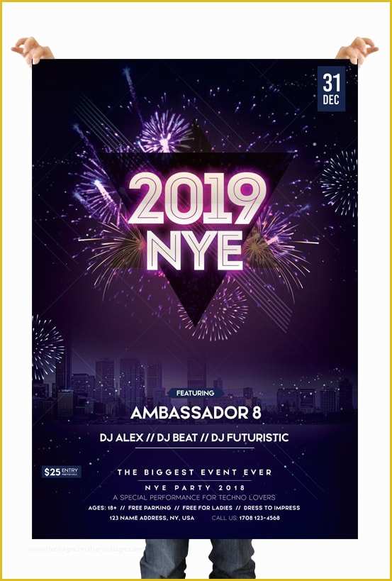 Free New Years Eve Flyer Template Of 2019 New Year Eve Free Psd Flyer Template