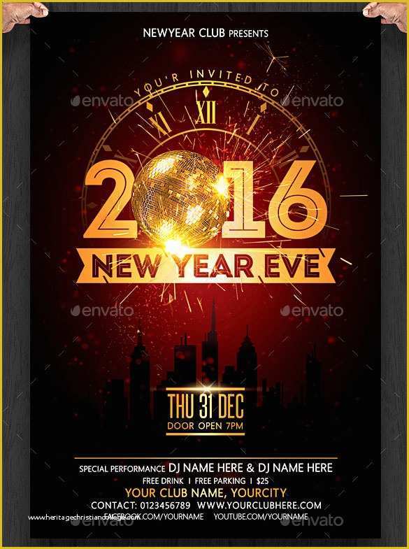 Free New Years Eve Flyer Template Of 28 New Year Invitation Templates – Free Word Pdf Psd