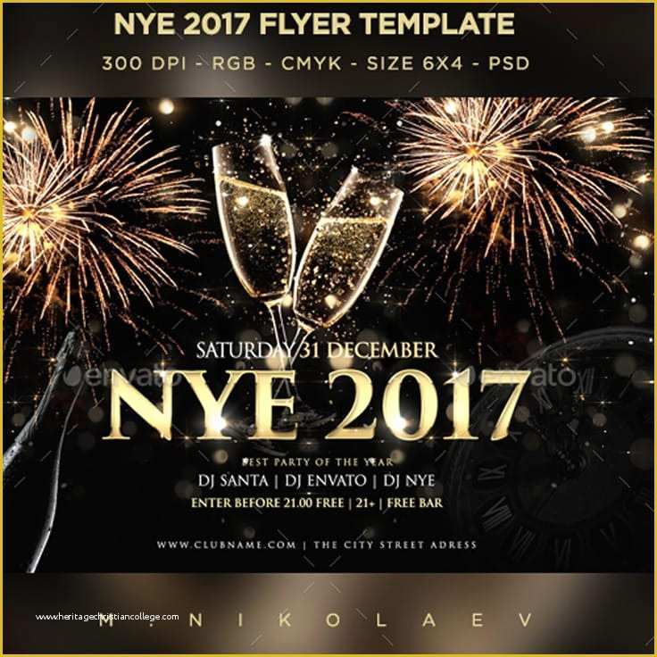 Free New Years Eve Flyer Template Of 28 New Years Party Flyers and Digital Invites Envato