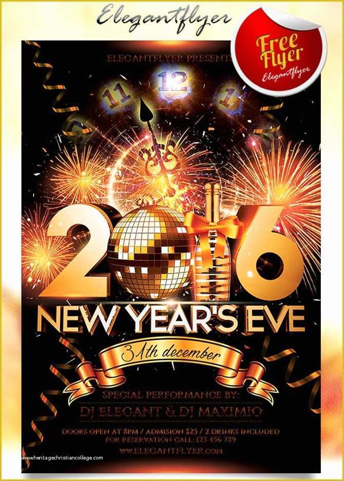 Free New Years Eve Flyer Template Of 30 Free Christmas and New Year Psd Flyers for Promos
