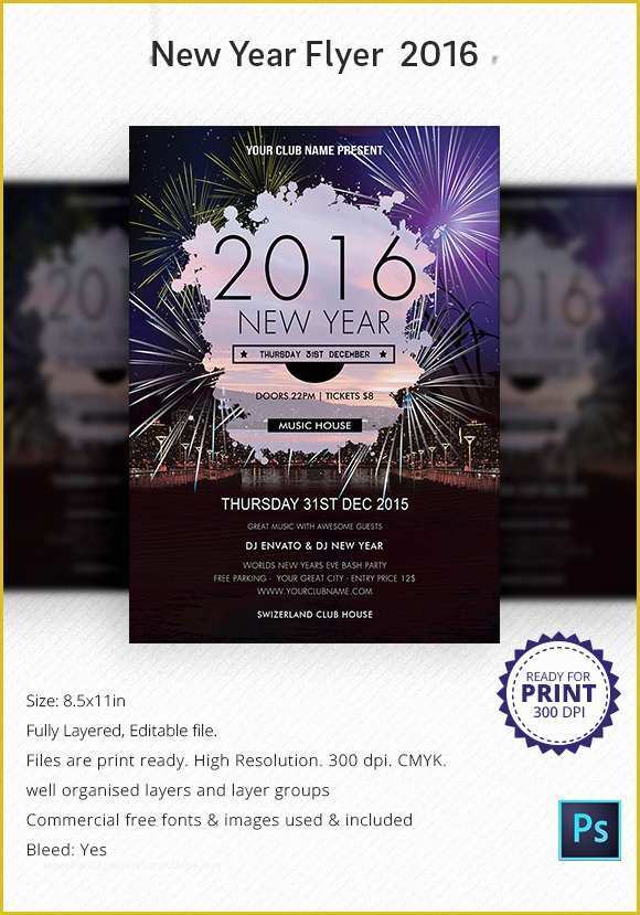 Free New Years Eve Flyer Template Of 35 Amazing New Year Party Flyer Templates to Download