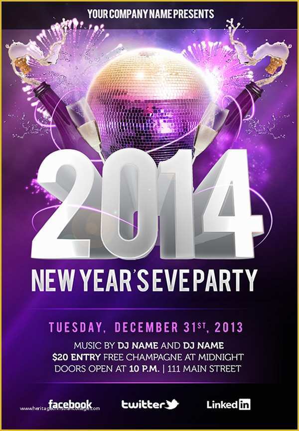 Free New Years Eve Flyer Template Of Free New Year’s Eve Psd Party Flyer Template Download On