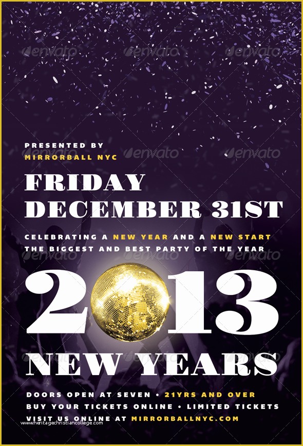 Free New Years Eve Flyer Template Of Mirrorball New Years Eve Flyer Template