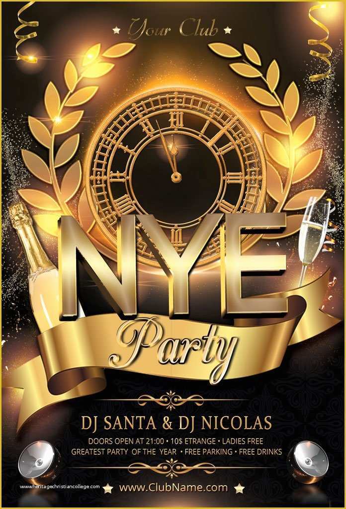 Free New Years Eve Flyer Template Of New Year Party Flyer Flyer Templates Creative Market