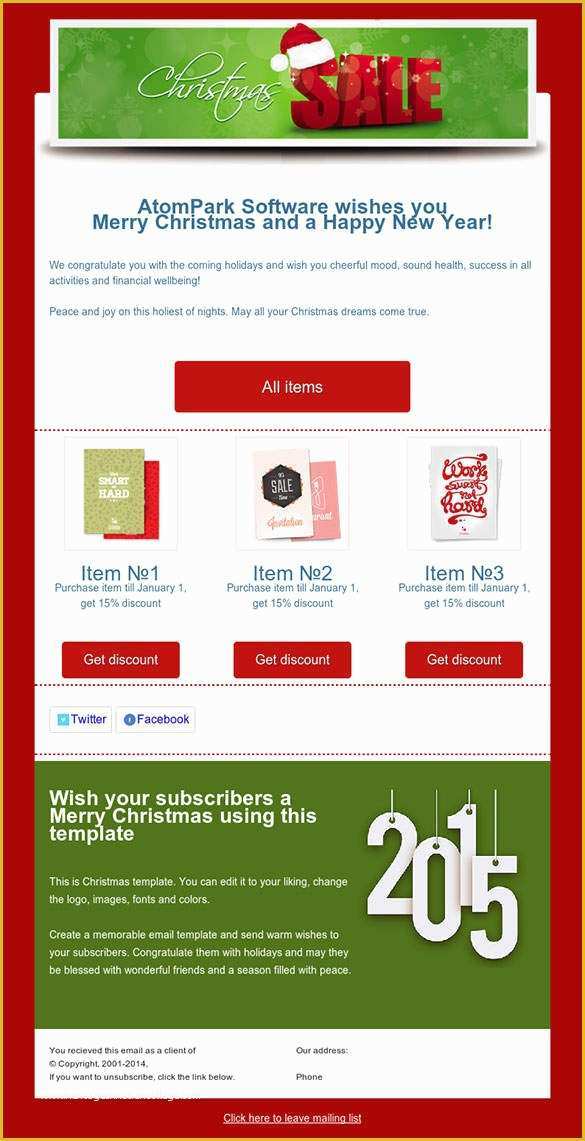 Free Newsletter Template HTML Of 38 Christmas Email Newsletter Templates Free Psd Eps