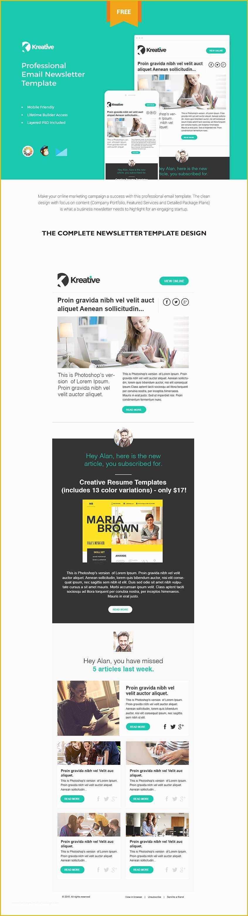 Free Newsletter Template HTML Of Free Email Newsletter Templates Psd Css Author