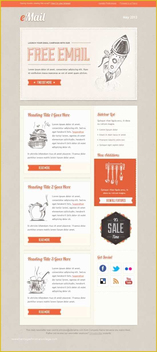 Free Newsletter Templates for Email Marketing Of Download 60 Free Email Templates Xdesigns