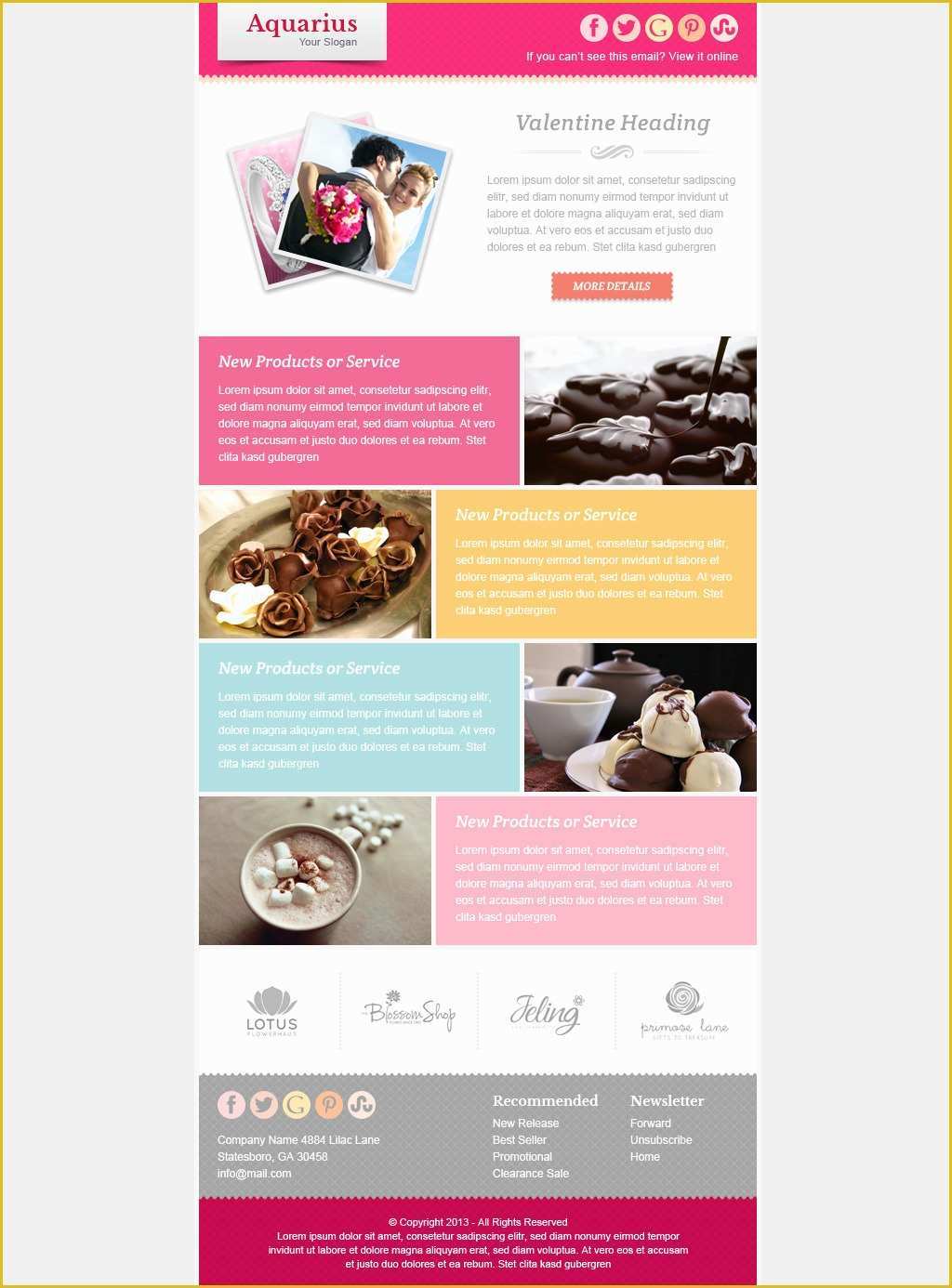 Free Newsletter Templates for Email Marketing Of Valentine Email Marketing & Newsletter Template by