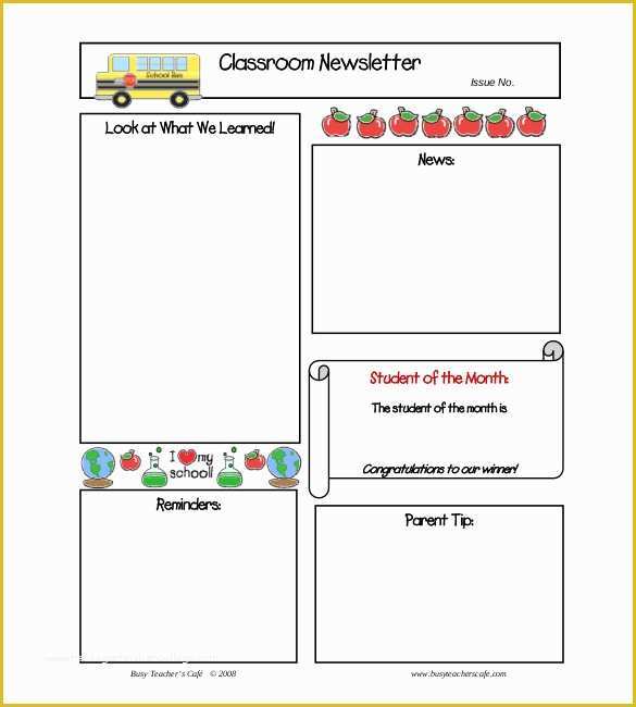 Free Newsletter Templates for Teachers Of 9 Monthly Newsletter Templates Free Sample Example