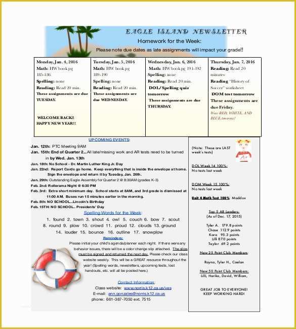Free Newsletter Templates for Teachers Of 9 Teacher Newsletter Templates – Free Sample Example