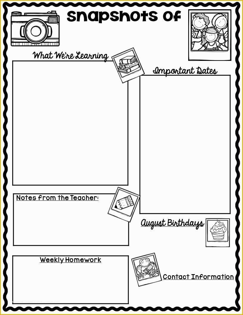 Free Newsletter Templates for Teachers Of the Teaching Oasis Monthly Calendars and Newsletter