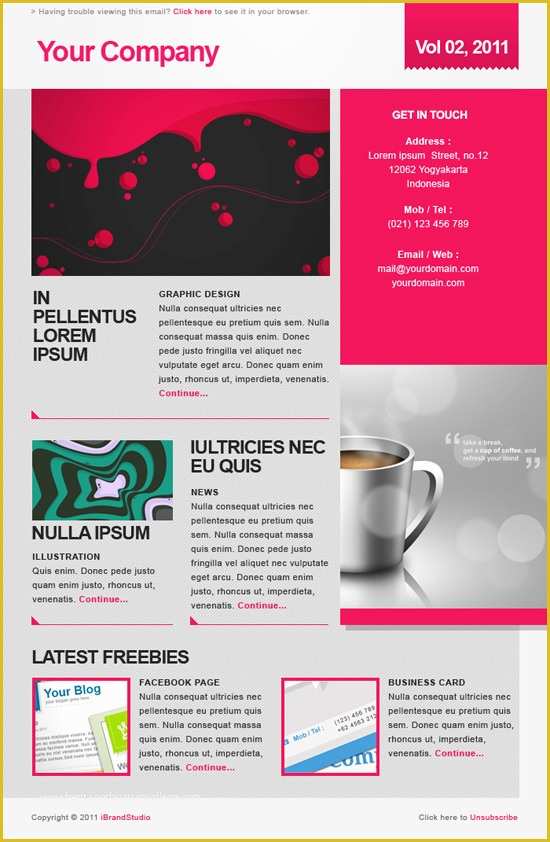 Free Newsletter Templates Of Freebie Elegant Pink Newsletter Psd Template