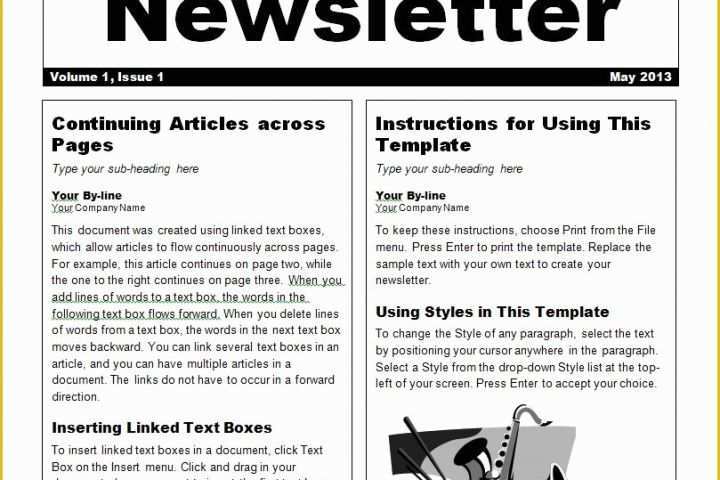 Free Newsletter Templates Word Of Newsletter Template