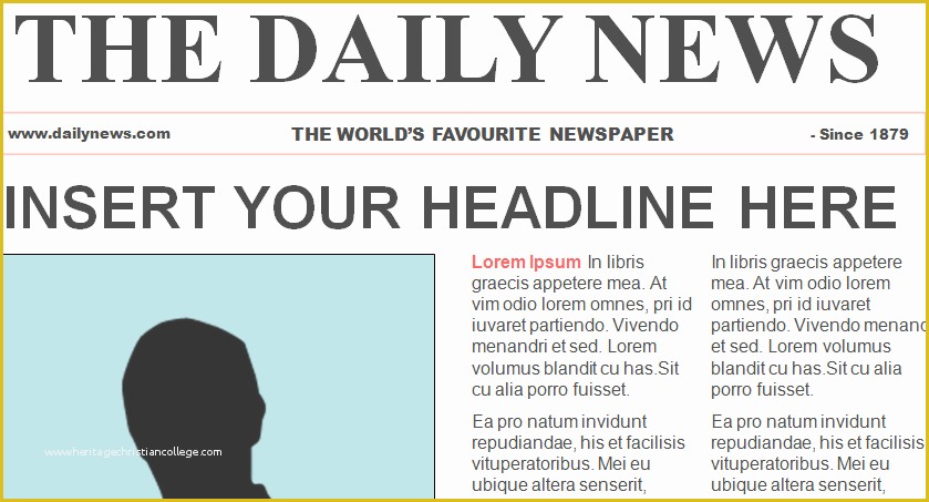 Free Newspaper Article Template Of Free Newspaper Template