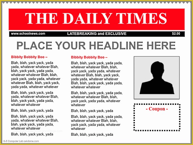 Free Newspaper Article Template Of Ipad Keynote Newspaper Templates