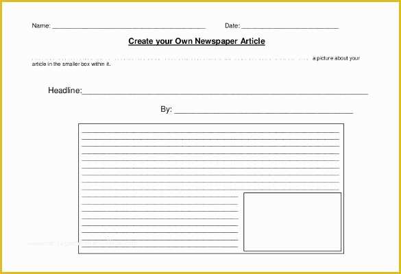 Free Newspaper Article Template Of Newspaper Article Template