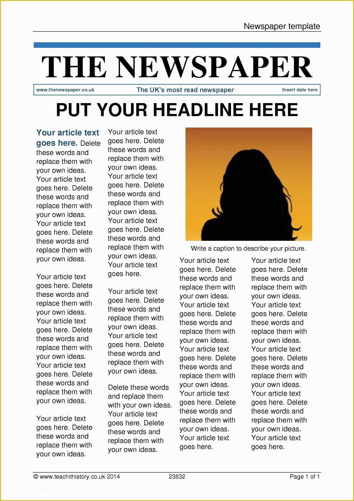 Template Of A Article