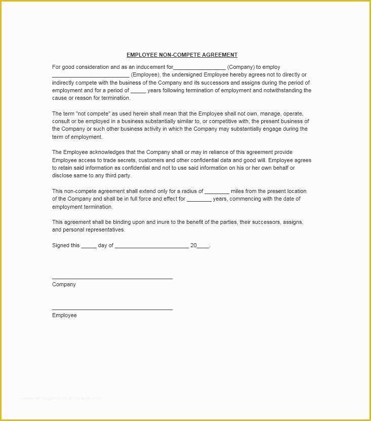 Free Non Compete Agreement Template Of 39 Ready to Use Non Pete Agreement Templates Free